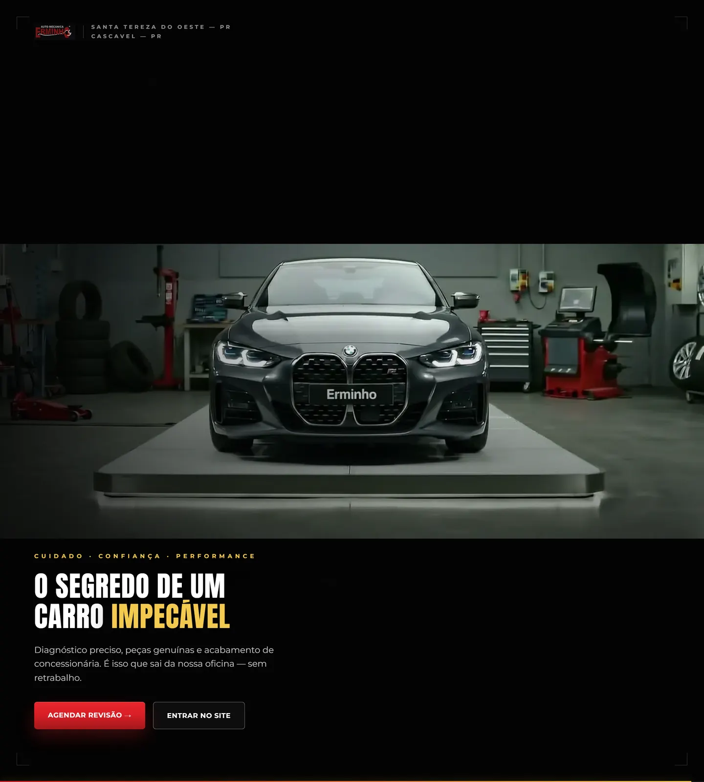 Site da Auto Mecânica Erminho no desktop