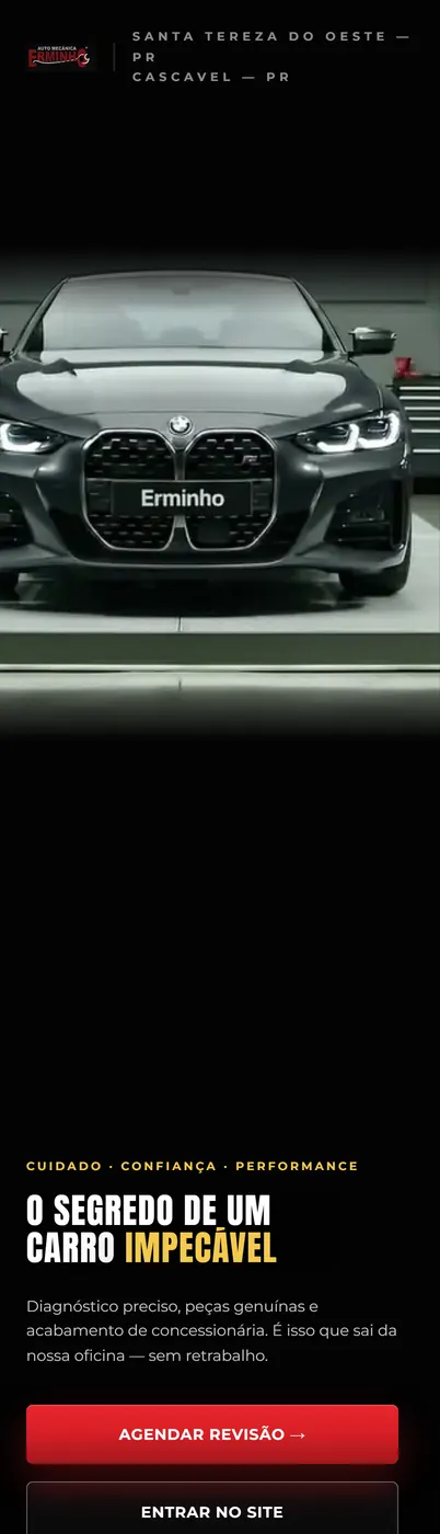 Site da Auto Mecânica Erminho no celular